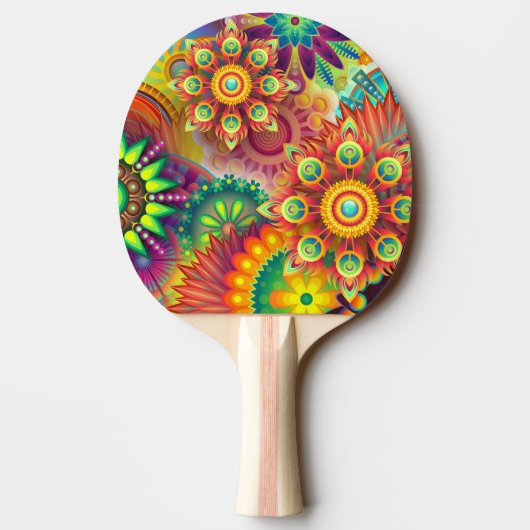 Psychedelisches Muster Tischtennis Schläger (Rückseite)