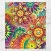 Psychedelisches Muster Weinetikett (Einzelnes Label)