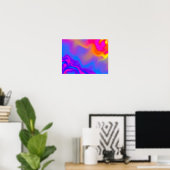 Psychedelisches Neon-Fluid-Farbposter Poster (Heimbüro)