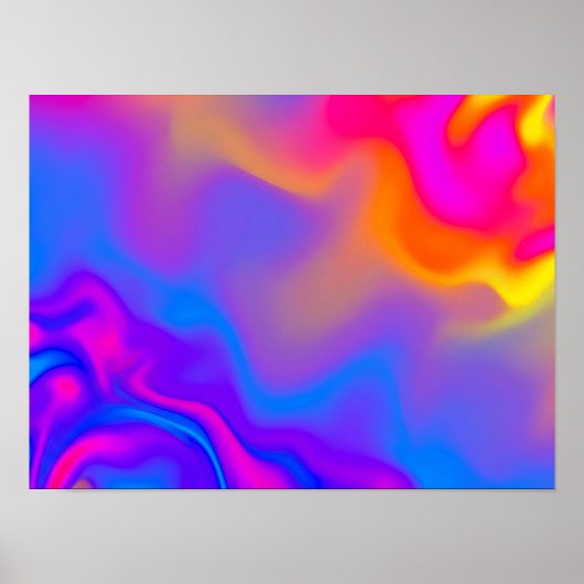 Psychedelisches Neon-Fluid-Farbposter Poster (Vorne)