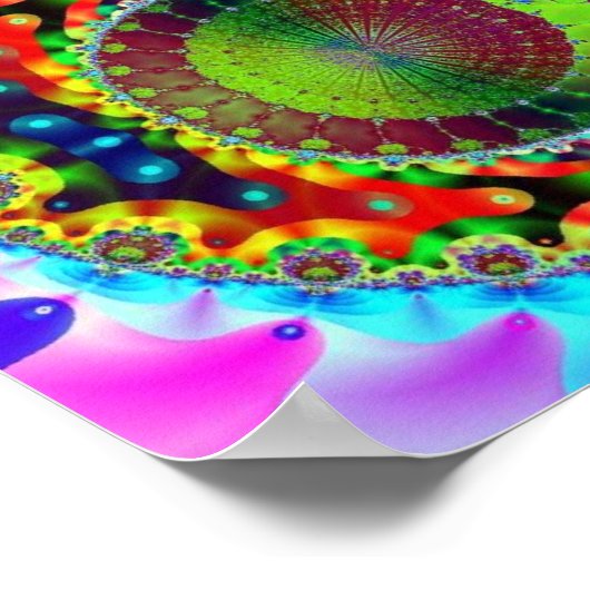 Psychedelisches Neon-Fraktal Poster (Ecke)