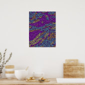 Psychedelisches Neon Retro Muster Design Poster (Küche)