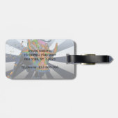 Psychedelisches NYC: Aufladenstier von Wall Street Gepäckanhänger (Rückseite horizontal)