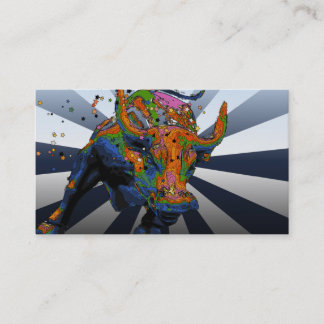 Psychedelisches NYC: Aufladenstier von Wall Street Visitenkarte