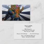 Psychedelisches NYC: Aufladenstier von Wall Street Visitenkarte (Vorne/Hinten)