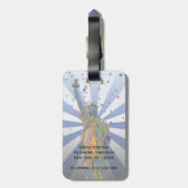 Psychedelisches NYC: Freiheitsstatue #2 Gepäckanhänger (Rückseite vertikal)