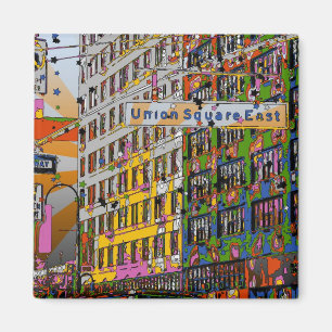 Psychedelisches NYC: Gewerkschafts-quadratisches Magnet