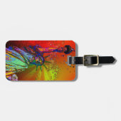 Psychedelisches NYC Regenbogen-Farbfreiheitsstatue Gepäckanhänger (Vorderseite horizontal)