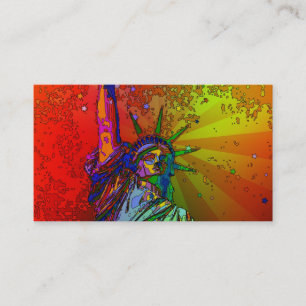 Psychedelisches NYC Regenbogen-Farbfreiheitsstatue Visitenkarte