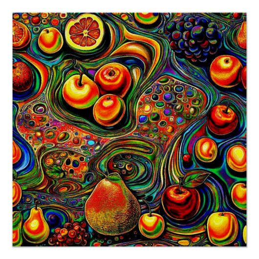Psychedelisches Obst 1 Poster (Vorderseite)