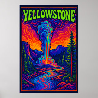 Psychedelisches Old Faithful Poster