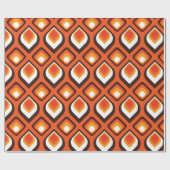 Psychedelisches Orange Geschenkpapier (Flach)