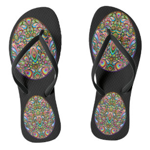 Psychedelisches Osterei-Design Kinder Bio-T-Shirt Badesandalen