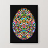 Psychedelisches Osterei-Design Kinder Bio-T-Shirt Button (Vorderseite)