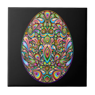 Psychedelisches Osterei-Design Kinder Bio-T-Shirt Fliese