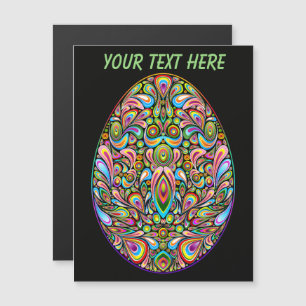 Psychedelisches Osterei-Design Kinder Bio-T-Shirt Magnetkarte