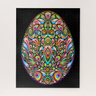 Psychedelisches Osterei-Design Kinder Bio-T-Shirt Puzzle