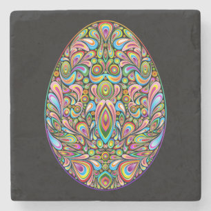 Psychedelisches Osterei-Design Kinder Bio-T-Shirt Steinuntersetzer