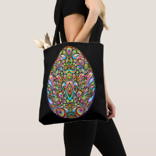 Psychedelisches Osterei-Design Kinder Bio-T-Shirt Tasche