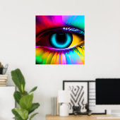Psychedelisches Oversifiziertes Augenposter Poster (Heimbüro)