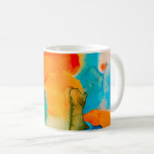 Psychedelisches Papier. Classic Blue und Lush Lava Kaffeetasse (VorderseiteRechts)