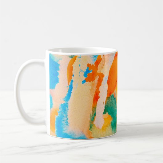 Psychedelisches Papier. Classic Blue und Lush Lava Kaffeetasse (Links)