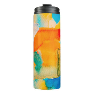 Psychedelisches Papier. Classic Blue und Lush Lava Thermosbecher