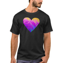 Psychedelisches Party Liquid Heart T-Shirt