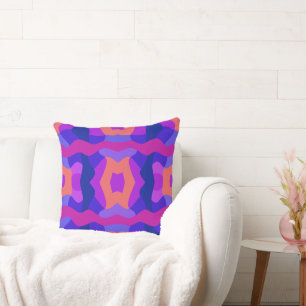 Psychedelisches Patchwork Lila Rosa Orange Kissen