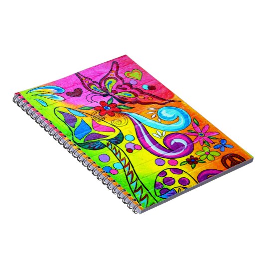 Psychedelisches Pilz-Liebe-Notebook Notizblock (Rechte Seite)
