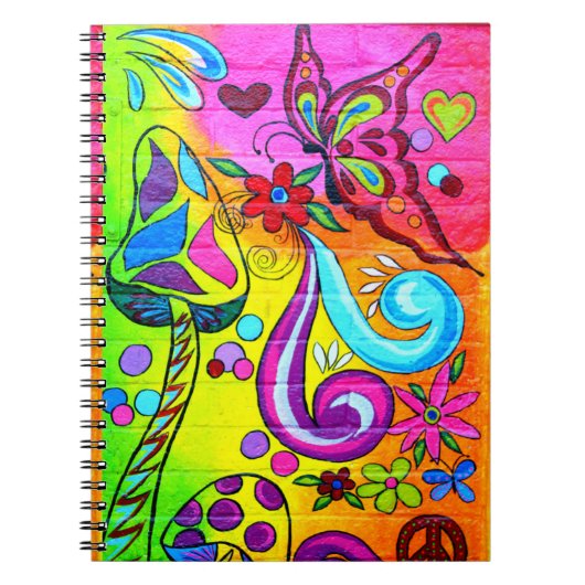 Psychedelisches Pilz-Liebe-Notebook Notizblock (Vorderseite)