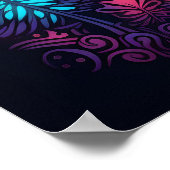 Psychedelisches Pilzglühen in Dunkelheit Poster (Ecke)