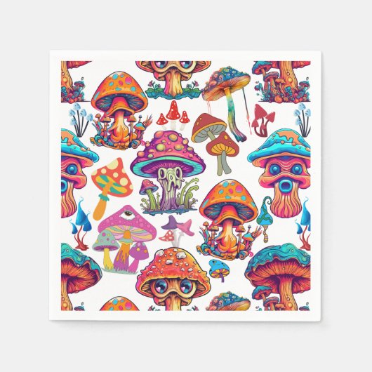 Psychedelisches Pilzmuster 3D Serviette (Vorderseite)