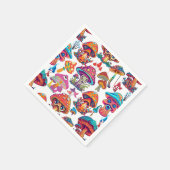 Psychedelisches Pilzmuster 3D Serviette (Ecke)