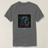 Psychedelisches Pit Bull Portrait T-Shirt (Design vorne)
