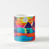 Psychedelisches Poster Art Ägyptische Landschaft Kaffeetasse (Mittel)