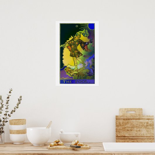 Psychedelisches Poster der dummen Tarot-Karte (Küche)