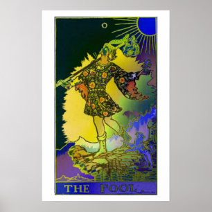 Psychedelisches Poster der dummen Tarot-Karte