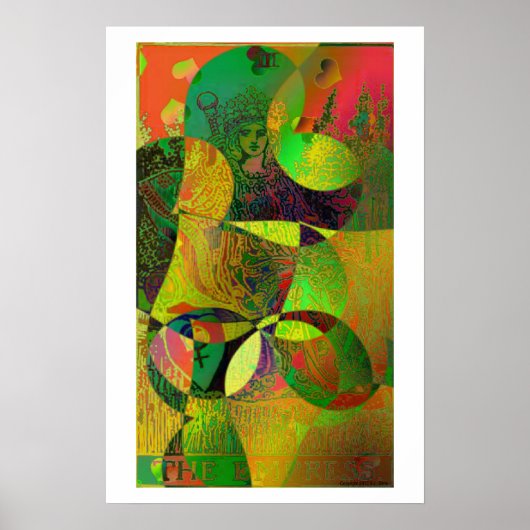Psychedelisches Poster der Empress Tarot Card (Vorne)