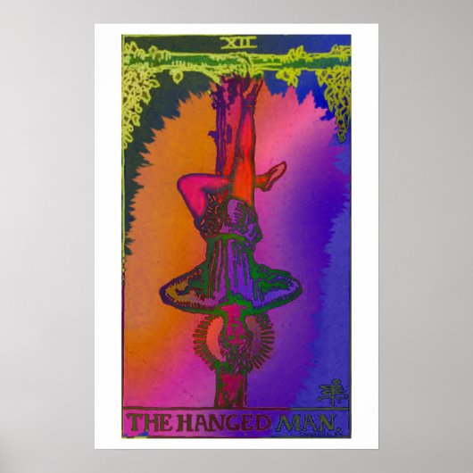 Psychedelisches Poster der Tarot-Karte "Der Mensch (Vorne)