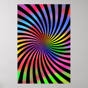 Psychedelisches Poster: Mehrfarbige Spirale Poster
