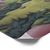 Psychedelisches Poster mit fantastischer Landschaf (Ecke)