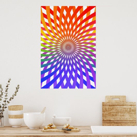 Psychedelisches Poster: Regenbogenspirale Poster (Küche)