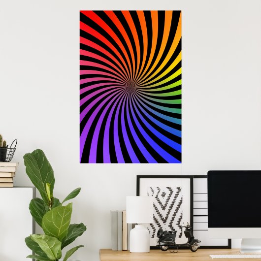 Psychedelisches Poster: Regenbogenspirale Poster (Heimbüro)