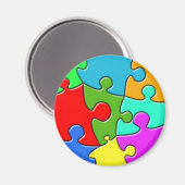Psychedelisches Puzzle Magnet (Vorderseite/Rückseite)