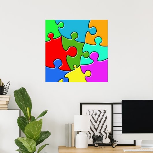 Psychedelisches Puzzle Poster (Heimbüro)