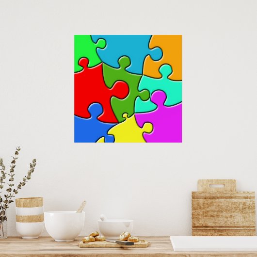 Psychedelisches Puzzle Poster (Küche)
