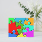 Psychedelisches Puzzle Postkarte (Stehend Vorderseite)