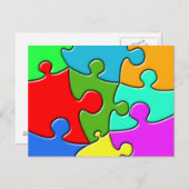 Psychedelisches Puzzle Postkarte (Vorne/Hinten)