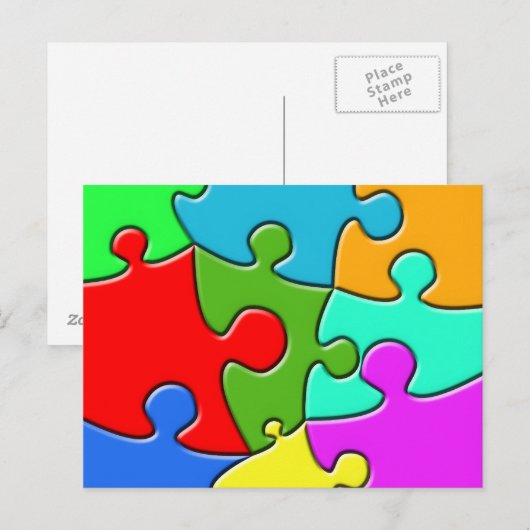 Psychedelisches Puzzle Postkarte (Vorne/Hinten)